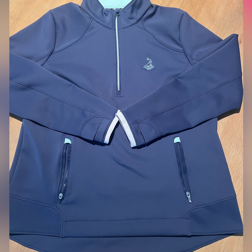 ZERO RESTRICTION SOPHIA QTR ZIP OCEAN BLUE W/LIGHT BLUE ACCENTS PINEHURST LOGO